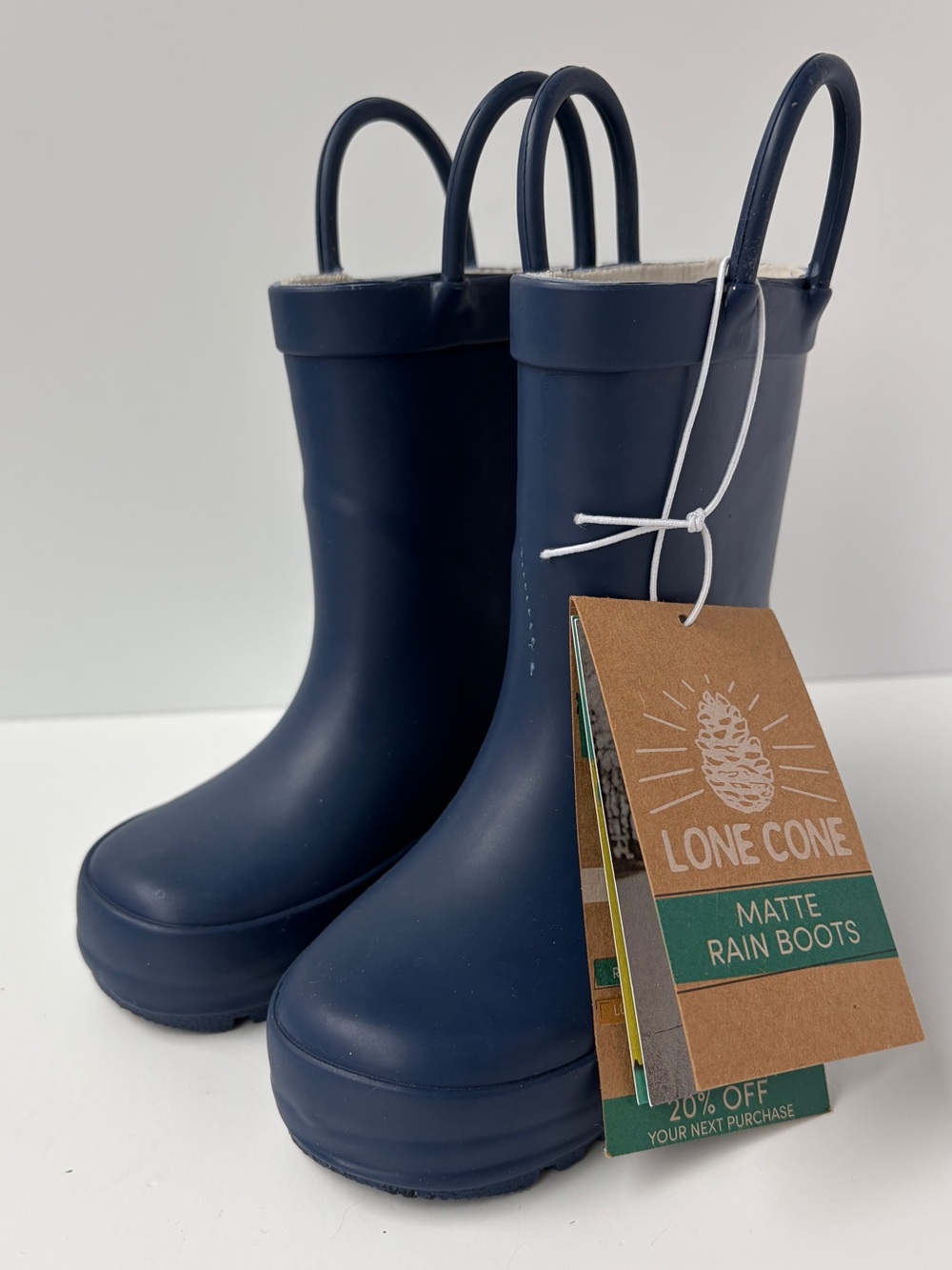 Lone Cone Toddler Unisex Rubber Rain Boots‎ Matte Ribbon Blue Size 5